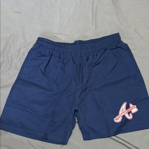 Men's Navy Blue Athletic Shorts with Logo